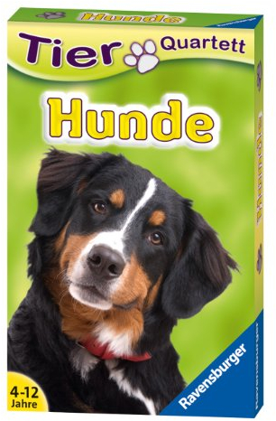 Ravensburger 20420 - Tierquartett Hunde, Klassiker für 3-6 Spieler ab 4-12 Jahre, 32 Hunderassen