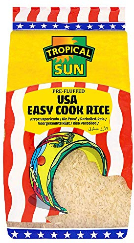Tropical Sun Easy Cook Rice, Pre-Fluffed Premium Parboiled Rice for Fluffy Separate Grains, Ideal for Family Meals, Curries, Stir Fries, Everyday Cooking & Bulk Storage, 10kg Pack
