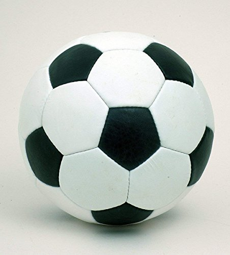 British Sports Museum New Retro 1970's Black & White Size 5 Leather 32 Panel Football Hand Stitched Ball