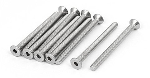 sourcing map M4x50mm de cabeza plana de acero inoxidable 316 Tornillo Tornillo sujetador 10pcs
