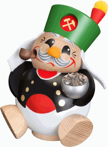 Seiffener Volkskunst Räuchermann Bergmann, 12 cm hoch, original Erzgebirge SV 19173