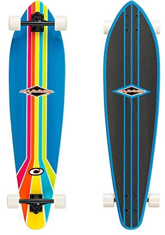 Osprey | Pintail Longboard, 40inch Complete Skateboard 8 ply Canadian Maple, for Kids Adults and Beginners, Retro, Multiple Colours, Seventy Two