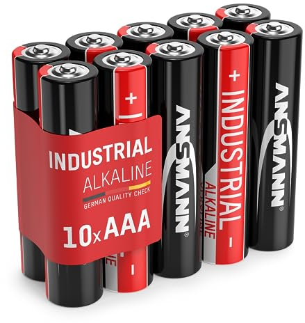 ANSMANN Industrial Alkaline Batterie Micro AAA LR03 Longlife Alkalibatterie Industriebatterie für hohen Strombedarf (10er Pack)
