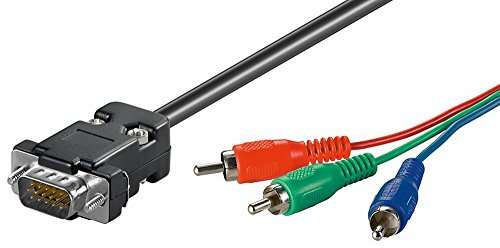 Goobay 33636 Adapterkabel, VGA 15-pol. D-SUB zu RGB Cinch, D-SUB-Stecker (15-polig) > 3x Cinch-Stecker (YUV/RGB)