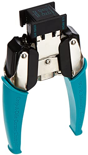 Rayher Hobby 7965900 We R Memory Keepers Crop-a-Dile Corner Chomper, zum Stanzen von runden Ecken, Eckenstanzer, Eckenschneider, Eckenrunder, Eckenabrunder, blau