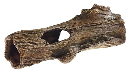CLASSIC Driftwood Narrow Brown Hideaway Aqaurium Ornament 215 x 80 x 55 mm| Hand-Painted Resin Decoration for Freshwater Fish Tanks & Aquascapes