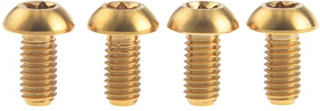 4 Stück Titan-Schrauben M5 x 12 mm Torx-Kopfschraube für Fahrrad-Trinkflaschenhalter (Gold)