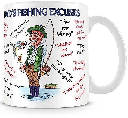 personalised4u Fishing Excuses Funny Ceramic Coffee Mug – (Dads)