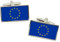 Europäischer Union EU Flagge Manschettenknöpfe in einer Chrom Etui
