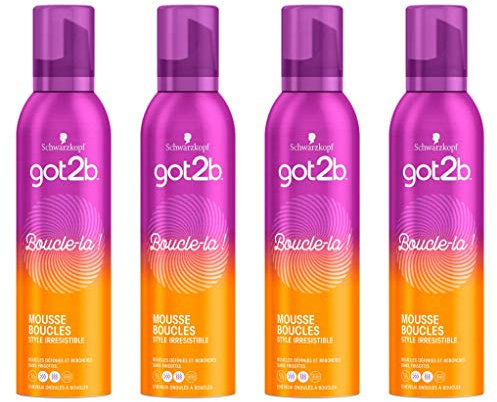 got2b - Mousse Coiffante Cheveux - Boucle-la - Aérosol 250 ml -Lot de 4
