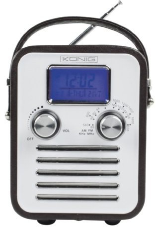 Konig AM/FM Radio LCD Clock/Temperature Display with MP3 iPod Connection - Brown