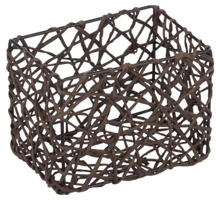 WENKO Aufbewahrungskorb Curly Braun - Badkorb, Zellstoff, 15 x 11 x 10.5 cm, Braun Gomo