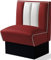 Bel Air 2er Set Dinerbank Eckbank Sitzbank Bank Einrichtung Gastronomie Dinermöbel Lounge (Ruby/White)