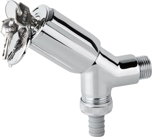 SCHELL 033870699 Geräteschrägsitzventil SECUR , für Waschmaschinenanschluss, 1/2, , mit abschließbarem COMFORT Griff, 2 Schlüssel, Fettkammeroberteil, Rosette ,54mm, Rückflussverhinderer, Schlauchverschraubung
