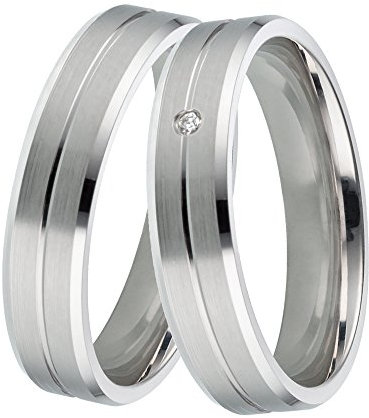 DOOSTI Trauringe 500/- Palladium mit Brillant - inkl. Gratis Gravur