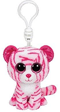 Carl etto Ty 36638 Asia Clip Beanie Boo's, Tiger Glitter Eye Glub Sliding's 8.5 cm White/Pink