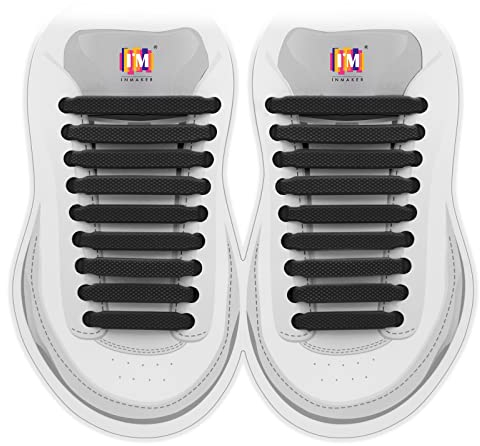 INMAKER Cordones sin Ataduras para Niños y Adultos, Cordones Elásticos para Zapatillas de Deporte, Cordones Planos sin Ataduras de Silicona para Zapatillas de Correr