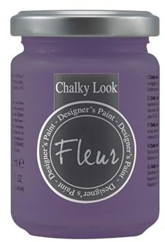 FLEUR DESIGNER'S PAINT | Pittura ad Acqua, Effetto Gesso Naturale, Extra Opaca, Fleur Chalky F72, Colore Purple Rain, Made in Italy, Formato da 130 ml