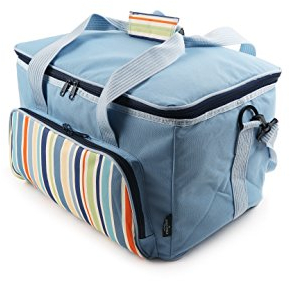 Greenfield Collection - 30L Foldable Cooler Bag, Lightweight Insulated Lunch Bag; Perfect Summer Beach Bags, Cool Bags Large for Beach, Camping and Picnics in Sky Blue