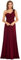 Ever-Pretty Vestito da Ballo Elegante Una Spalla Linea ad A Chiffon Lunghezza del Piano Abito da Cerimonia Borgogna 46EU
