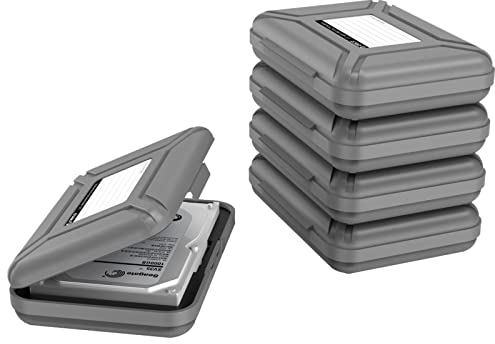 ORICO 3,5 Festplattentasche Schutztasche Schutzbox, Aufbewahrungstasche für 3,5 Zoll Festplatten Kompatibel mit Western Digital WD Seagate Toshiba Samsung Intenso (Grau,5 Stück) -PHX-5S