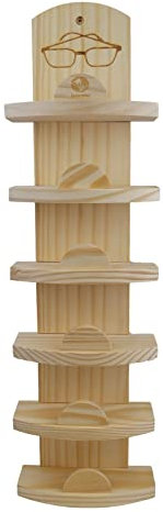 Saunamax Brillenablage für 6 Brillen, Klassisch, Holz, Braun