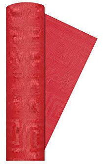 Nappe rouleau en papier damassé rouge 1,2 x 7 m