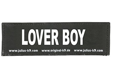 JULIUS K-9 Klettaufschrift, Lover Boy, groß, Schwarz