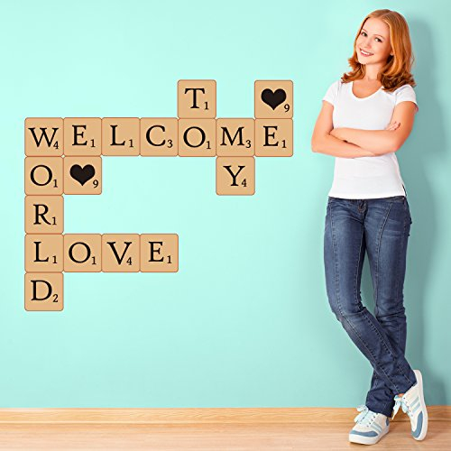 WALPLUS 30x90cm Puzzle Scrabble Family Wandaufkleber Wandtattoo Kinderzimmer Dekorationsaufkleber Schlafzimmer Wohnzimmer Mädchen Jungen