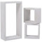 Rebecca Mobili 3er Set Wandregale, Bücherregale, 1 rechteckig 2 Würfel, weißes Holz, Shabby-Stil, Als Einrichtung für Schlafzimmer Wohnzimmer – Maße: 41 x 24 x 9 cm (HxLxB) – Art. RE4119