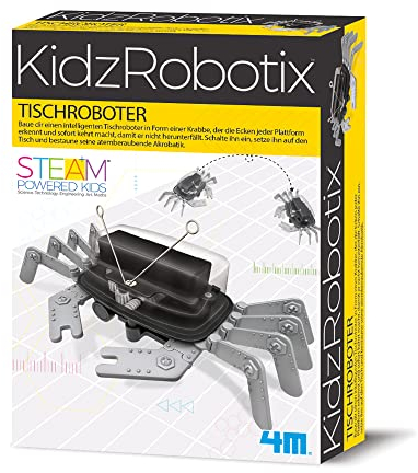 4M Tischroboter - Wissenschafts- und Technik-Bausatz für Kinder ab 8 Jahren - Baut euren eigenen Tischroboter - Atemberaubende Stunts und Sicherheitstechnik