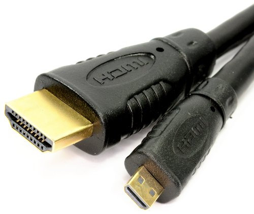 kenable Micro D HDMI High Speed Cable to HDMI for Tablets & Cameras 1080P 5m [5 metres]