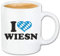 Reifen-Markt Kaffeetasse I LOVE OKTOBERFEST - WIESN - MÜNCHEN - VOLKSFEST - CANNSTATTER WASEN Keramik 330 ml in Weiß