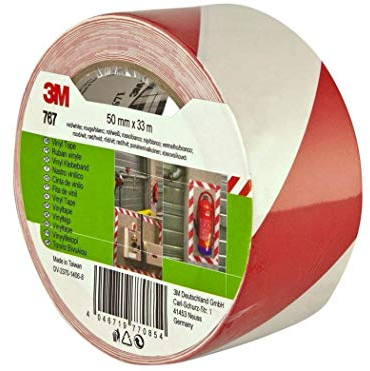 3M Nastro con Film Vinilico 767I, 50 mm X 33 m, Rosso e Bianco