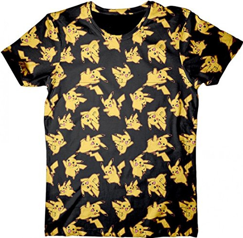 Meroncourt Herren Pikachu All Over Print T-Shirt