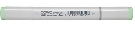 COPIC Sketch Marker Typ YG - 41, Pale Cobalt Green, professioneller Pinselmarker, mit einer Super-Brush-Spitze und einer Medium-Broad-Spitze