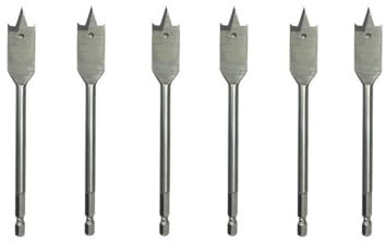 Broca para pala DMS de América (3/8 – 1-1/2) de acero al carbono acabado pulido, broca para pala de madera, Set (6 Piece), 1