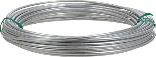 OOK Galvanized Solid Wire #9-50', 50-Foot Heavy-Duty Silver Wire for DIY Projects, Fencing, Gardening, and Household Uses, Rust-Resistant, Sturdy 9-Gauge Wire Holds Up to 165 Pounds, 534800