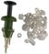 BZS Pellet Bait Bander Tool for Carp Match Fishing with 150 Bands Pellet Bander Plastic Coarse Fishing Terminal Tackle Set, Silver Coated Green