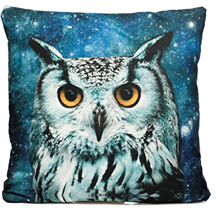 Ferocity Kissen Kopfkissen aus Softer Mircofaser mit ÖKO-TEX Schadstoffgeprüfte Füllung 45 x 45cm NEU Galaxy Owl [021]