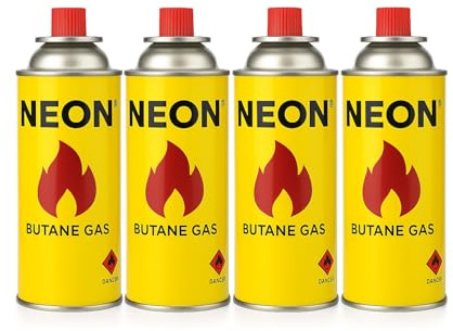 Neon Camping gas, Gas Canisters for Camping Stove, Butane Gas Perfect Suitable for Portable Stove, BBQ, Blow Torches Safe and Secure Bottle