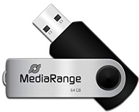 MediaRange Flexi Memoria USB 64GB MR912 15MB/s USB 2.0 Negro-Plata
