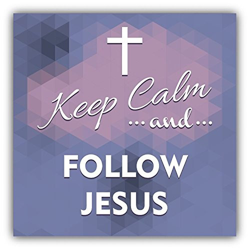 Keep Calm And Follow Jesus Slogan Hochwertigen Auto-Autoaufkleber 12 x 12 cm