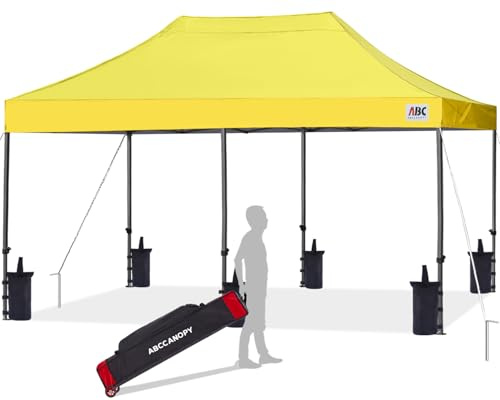 ABCCANOPY Pavillon 3x6 Wasserdicht Faltpavillon Pop-up,UV+,Gelb