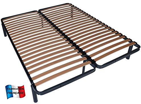 MEUBLEPRO Sommier à Lattes 2x80x200 (160x200)+Pieds