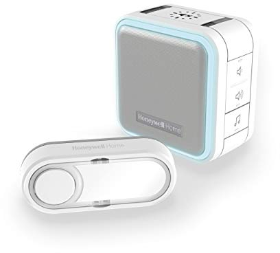 Honeywell Home DC515S Serie 5, Campanello Compatto e Portatile Senza Fili con LED e Pulsante, Bianco
