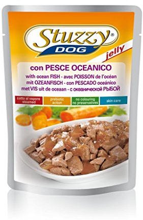 Stuzzy Dog Jelly Ozeanfisch, Hundefutter nass in Gelee, 24 Beutel x 100 g