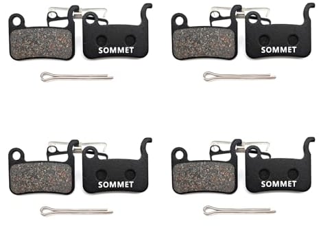 4 Pares SOMMET Pastillas Freno Disco Semi-metálico para Shimano XTR M975 M966 M965/XT M775 M776 M765/SLX M665/Deore M596 M595 M545 M535 M505/LX M585/Hone M601/SAINT M800/BR-R505 S501 S500 T665