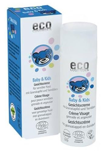 eco cosmetics ECO Baby & Kids Gesichtscreme Bio Feuchtigkeitscreme, zur Pflege von trockener und empfindlicher Haut, Schutz vor Austrocknen, vegan, 1x 50 ml