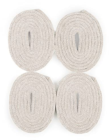The Felt Store Filzgleiter selbstklebend 4 Rollen, 12mm breit, 5mm stark, je 1,5m lang, Möbelgleiter für schwere Möbel und Stühle, Schutz für Parkett oder Laminat - Made in Canada